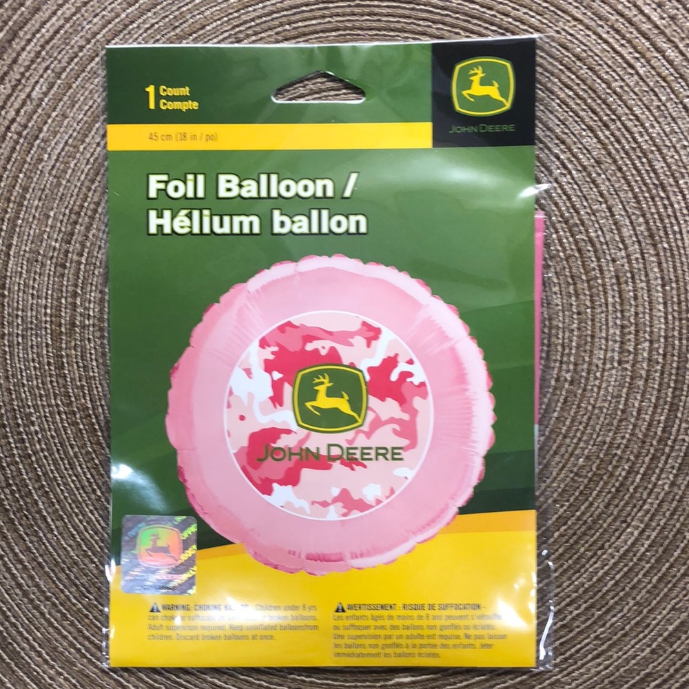 John Deere Pink Camo Foil Balloon